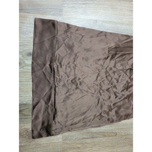 Christine Celle Calypso Women XS Brown Gold Thread Mini 100% Silk Dress Pocket - Picture 5 of 7